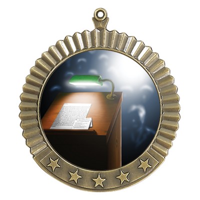 Star Medal - " Holder Antique Gold Award Trophy, 2"