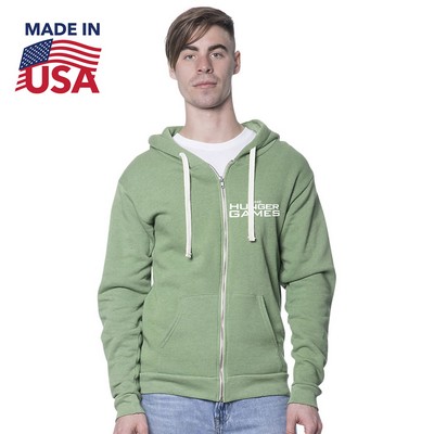 USA Made Unisex Organic rPET Fleece Zip Hoodie