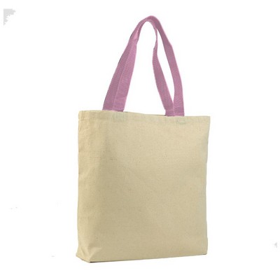 Cotton Canvas Tote with color handles