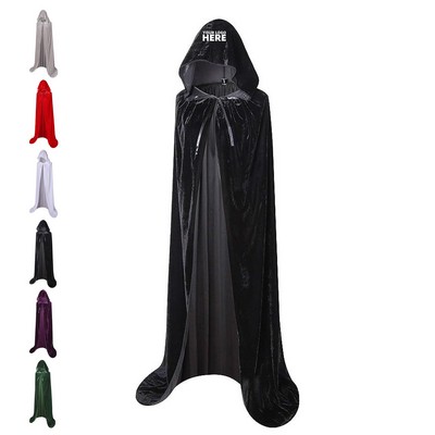 Long Hooded Cloak Velvet Cape