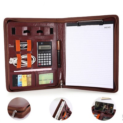 A4 Size PU Leather Business Portfolio with Clipboard