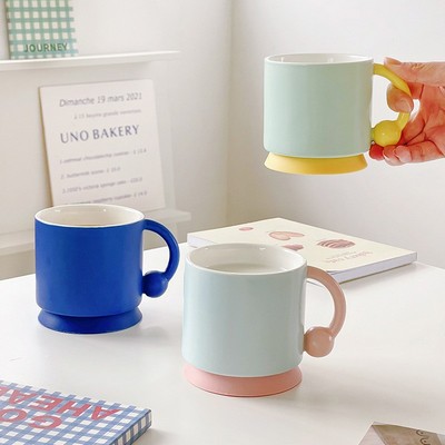 Color-coded Ceramic Mug With Silicone Base 13oz