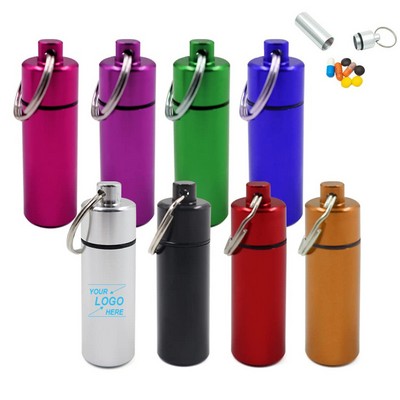 Waterproof Aluminum Pill Holder Keychain