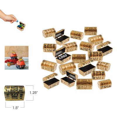 1.5 Inch Plastic Chests with a Gold Finish Mini Pirate Treasure Chests