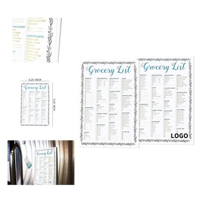 100 Sheets 9.25 x 6.25 In Magnetic Grocery List Pad for Fridge