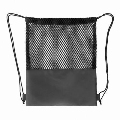 Reusable Polyester Mesh Drawstring Bag for Travel and Laundry