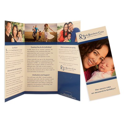 Small 3-Panel Presentation Folder w/Right Pocket (4"x9") Printed Full Color 4/4