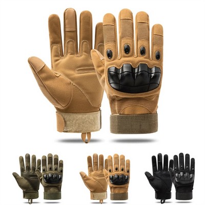 Touch Capable Tactical Gloves with Hard Knuckle for Combat