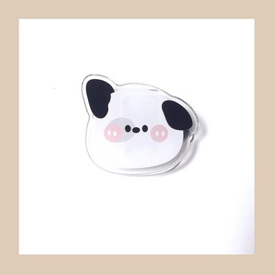 Cute Dog Shaped Acrylic Album Memo Clip Bag Binder Sealing Clip Food Bag Clamp-Two Sides Imprint