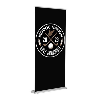 48" X 92" SD Retractable Vinyl Banner Stand - Silver - Single Sided