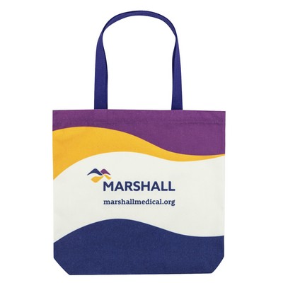 Custom 10 oz Full-Color White Cotton Canvas Tote Bag 15"x15"x3"