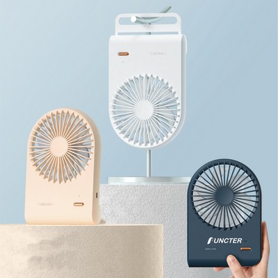 Portable Rechargeable Handheld Mini Fan Desk Fan 3 Levels Wind Speed Hanging Fan