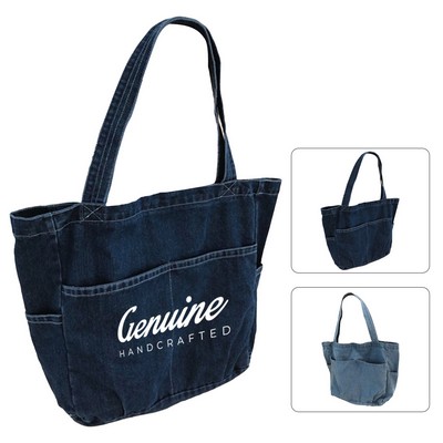 Denim Large Tote Bag