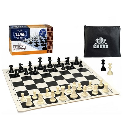 Travel Tournament Chess Set, 20 in. Silicone Board, 3.75 in. King