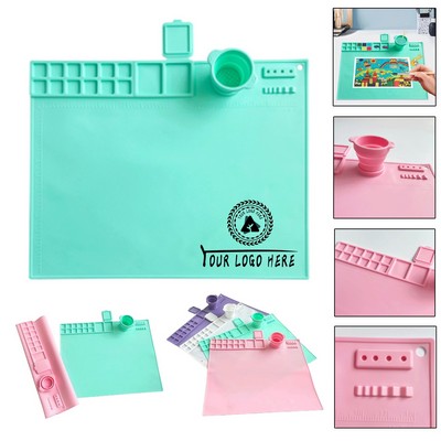 Silicone Painting Mat with Water Cup