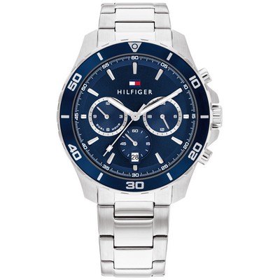 Tommy Hilfiger® Gents Stainless Steel Watch w/Navy Blue Multi-Functional Dial