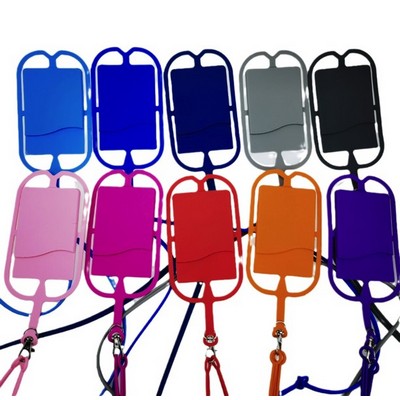 Silicone Lanyard with Phone Holder & Wallet