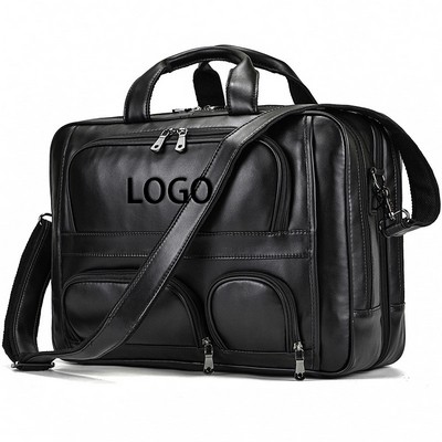 Genuine Leather Office Briefcase Laptop Shoulder Bag