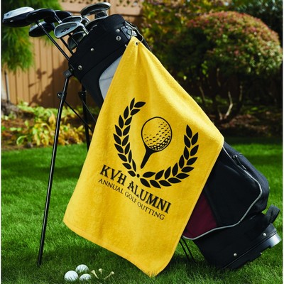 Quick Dry 200G Micro Fiber Golf Towel w/ Grommet & Hook (20"W x 30"H)