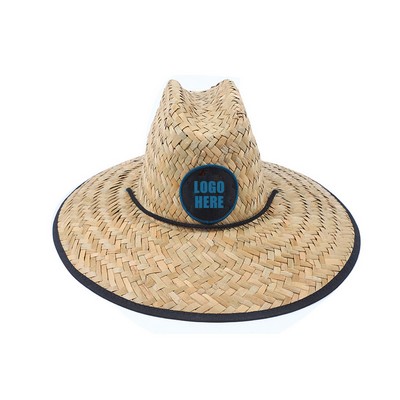 Straw Lifeguard Hat With Patch