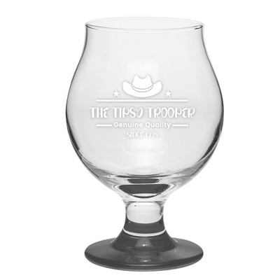 13 oz. Brussels Belgian Beer Glass (Engraved Imprint)