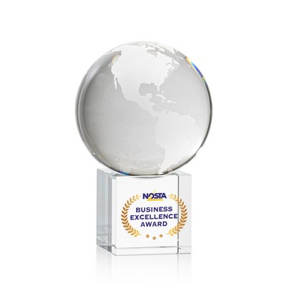 VividPrint™ Award - Globe on Cube 3-1/8" Diam