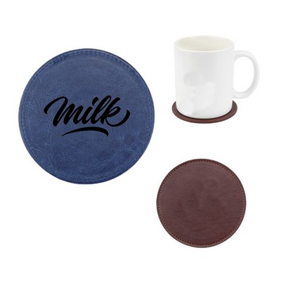 Leatherette Round Coaster