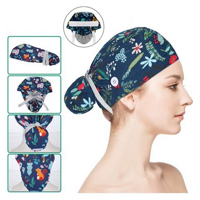 Ribbon Tie Big Hair Surgical Cap (Imprinted)