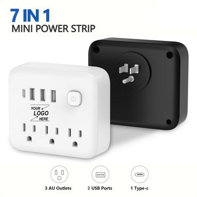 Mini Power Strip With USB Ports 7 In 1