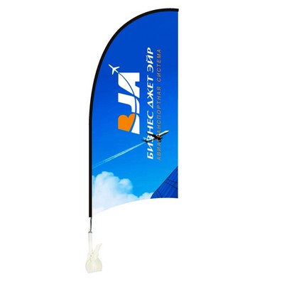 12''x27'' Teardrop Mini Flag w/Clip Base - 1 Side Imprint