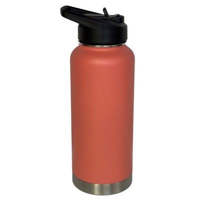 32 Oz. Stainless Double Wall Vacuum Insulated bottle powder coated peach