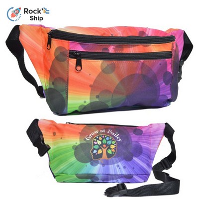 Rock'it 3-Day 3 Zipper Fanny Pack w/ Full Wrap Sublimation Waist Bag