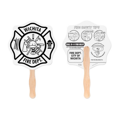 Fire Badge Shaped Hand Fan