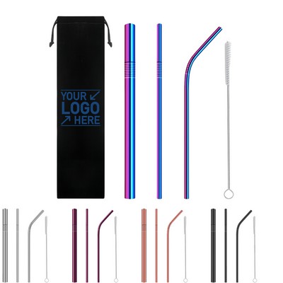 Stainless Steel Straw Set W/Pouch