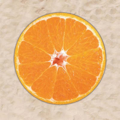 63 x 63 inch Orange Shaped Soft Oversized Quick Dry Microfiber Beach Towels - Two Side Printing