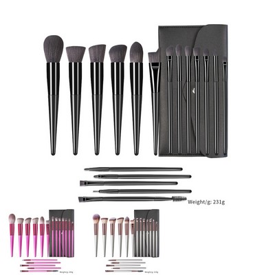 18 Piece Professional Makeup Brush Set with Travel Case