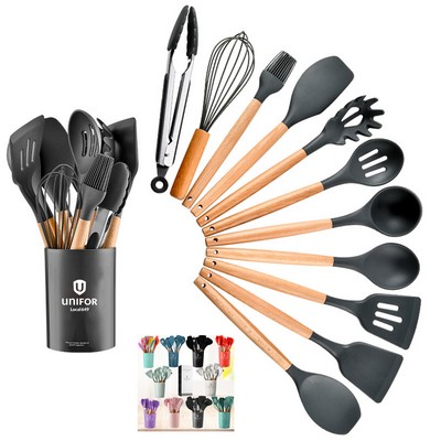 11Pcs Silicone Kitchen Cooking Utensils Set