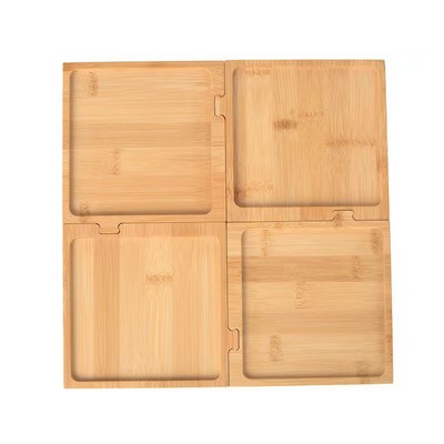 4 In 1 Square Bamboo Tray Set