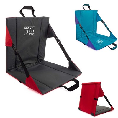 Folding Beach Chair with Cushion and Straps