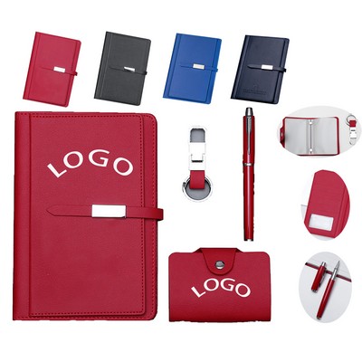 Notebook Gift Set Including Pens, Card Holders, Key Chains