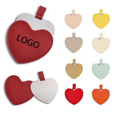 Heart Shaped PU Leather Single-sided Mirror