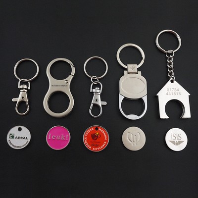 Custom Metal Shopping Cart Coin Trolley Token Keychain