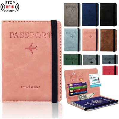 RFID Blocking Leather Passport Holder Cover Wallet