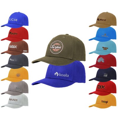 Premium Washed Cotton 6 Panel Cap - High, Medium, or Low Crown