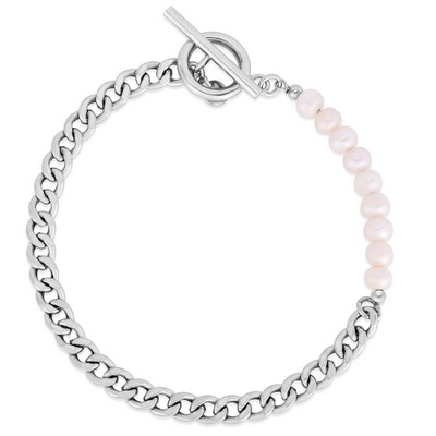 Jilco Inc Pearl & Curb Link Bracelet