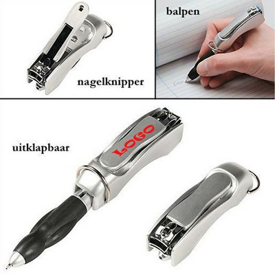 Multifunctional Nail Clipper Keychain Folding Ballpoint Pen