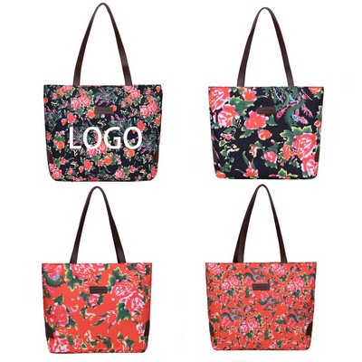 Large Floral Tote Bag Handbag