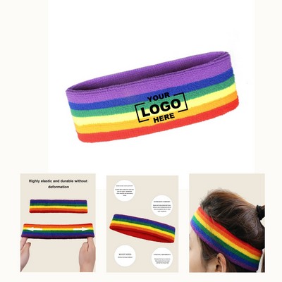 Colorful Rainbow Patterned Headband for Women and Girls