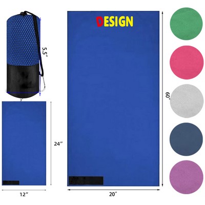 2 Size Microfiber Travel Sports Towel Set for Camping Backpacking Hiking Beach Yoga Swimming