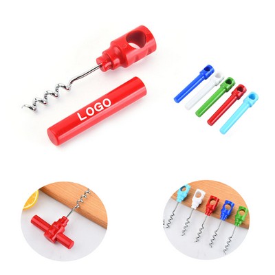 Vertical Simple Red Wine Bottle Opener Portable Travel Corkscrew